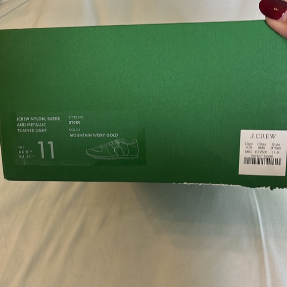 J Crew Metallic/Suede/ivory Sneakers New in Box size 11 - Picture 7 of 9